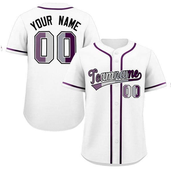 Custom White Purple Genderless For Pride Month Classic Style Baseball Jersey | BuyFootballJersey