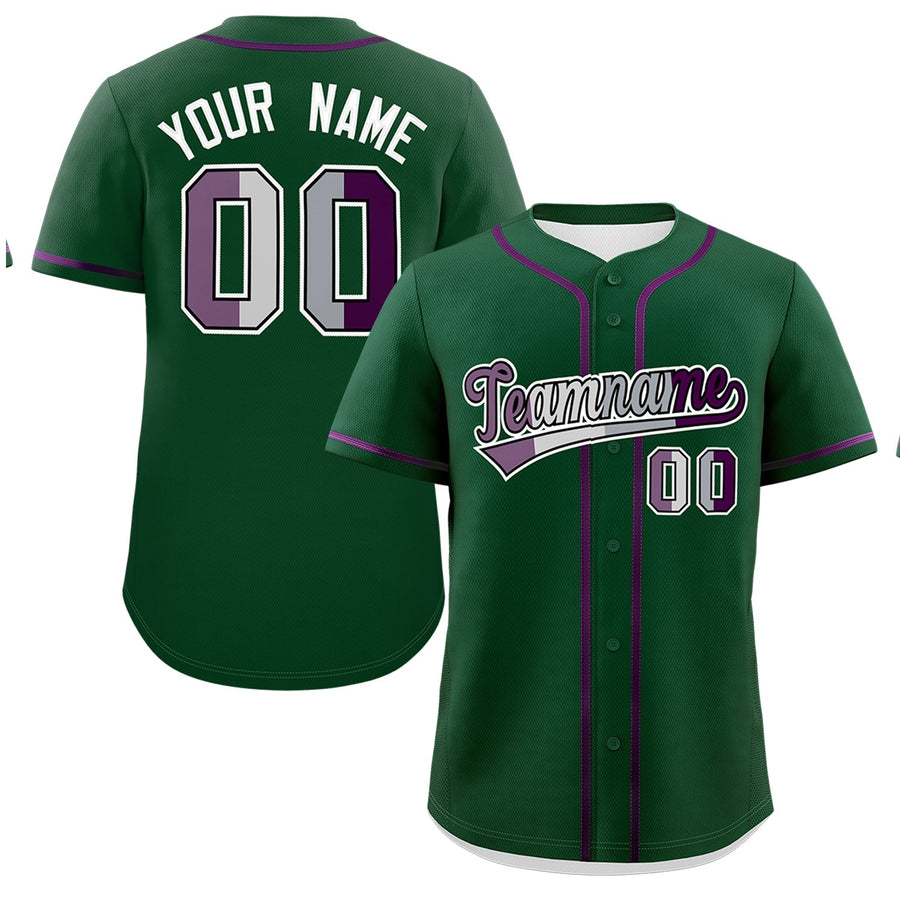 Custom Green Purple White Genderless For Pride Month Classic Style Baseball Jersey | BuyFootballJersey
