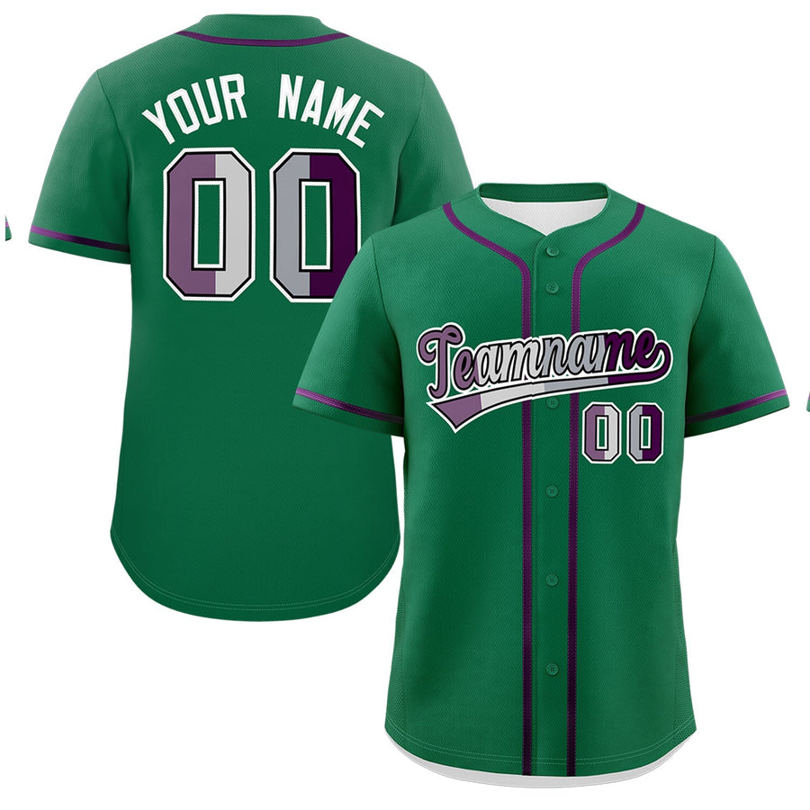 Custom Kelly Green Purple Genderless For Pride Month Classic Style Baseball Jersey | BuyFootballJersey