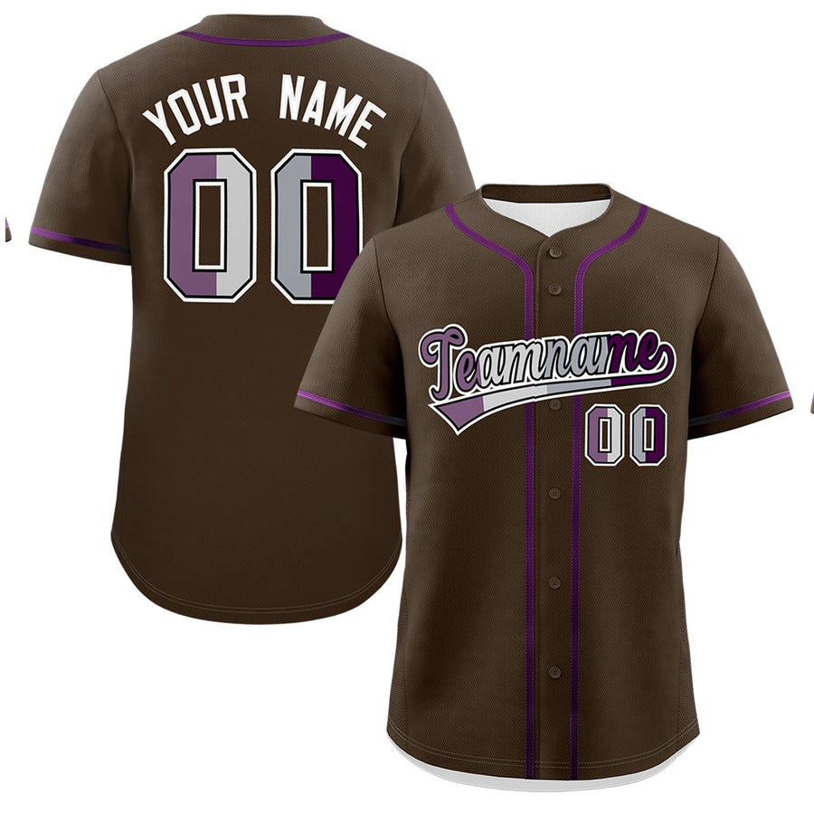 Custom Brown Purple Genderless For Pride Month Classic Style Baseball Jersey | BuyFootballJersey