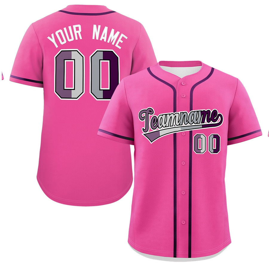 Custom Pink Purple Genderless For Pride Month Classic Style Baseball Jersey | BuyFootballJersey