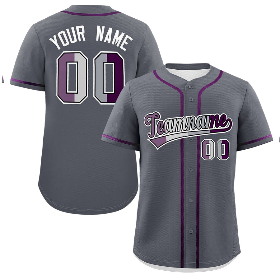Custom Dark Gray Purple Genderless For Pride Month Classic Style Baseball Jersey | BuyFootballJersey