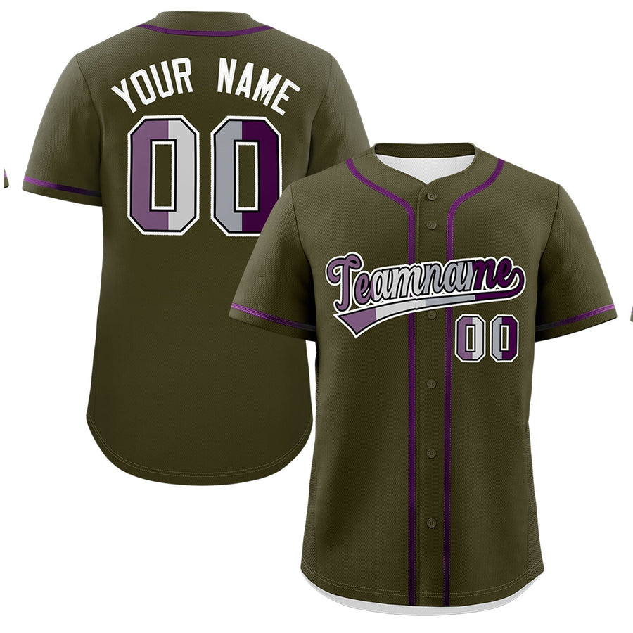 Custom Olive Purple Genderless For Pride Month Classic Style Baseball Jersey | BuyFootballJersey