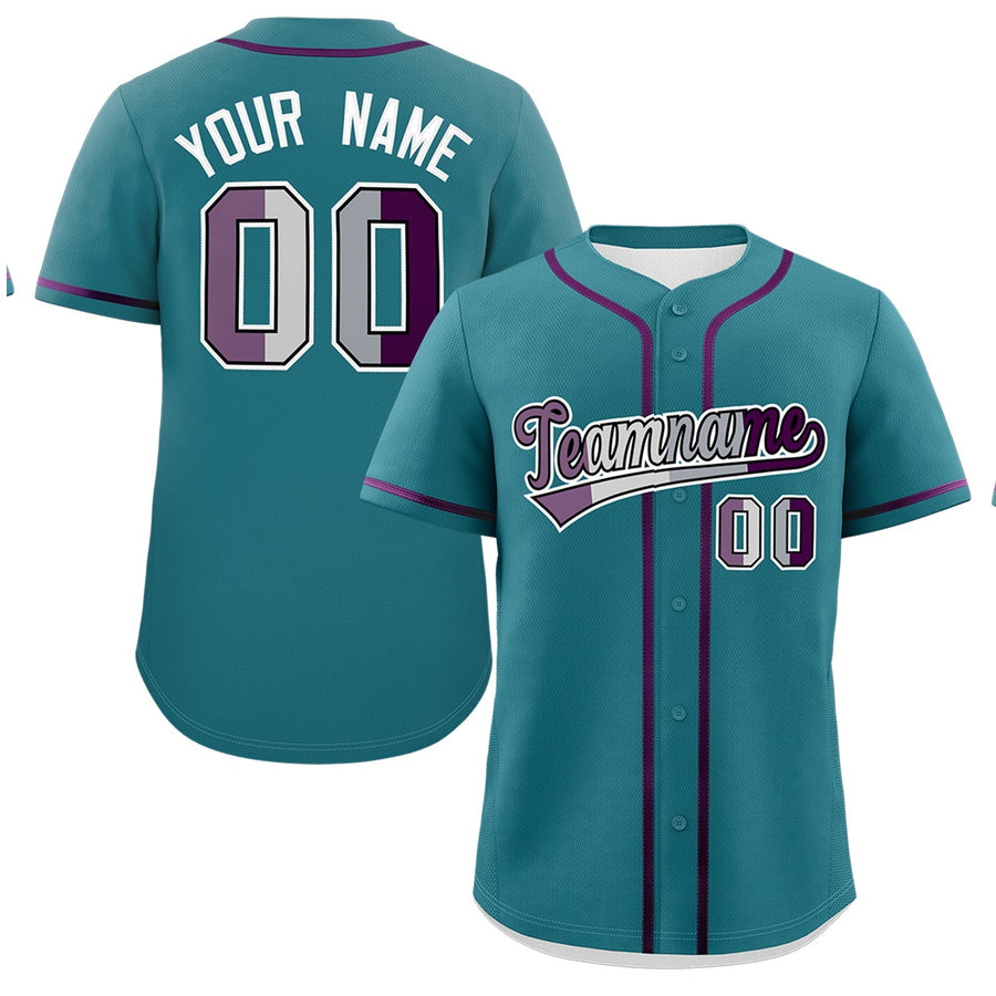 Custom Teal Purple Genderless For Pride Month Classic Style Baseball Jersey | BuyFootballJersey