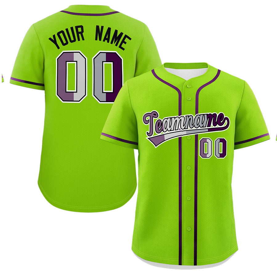 Custom Neon Green Purple Genderless For Pride Month Classic Style Baseball Jersey | BuyFootballJersey