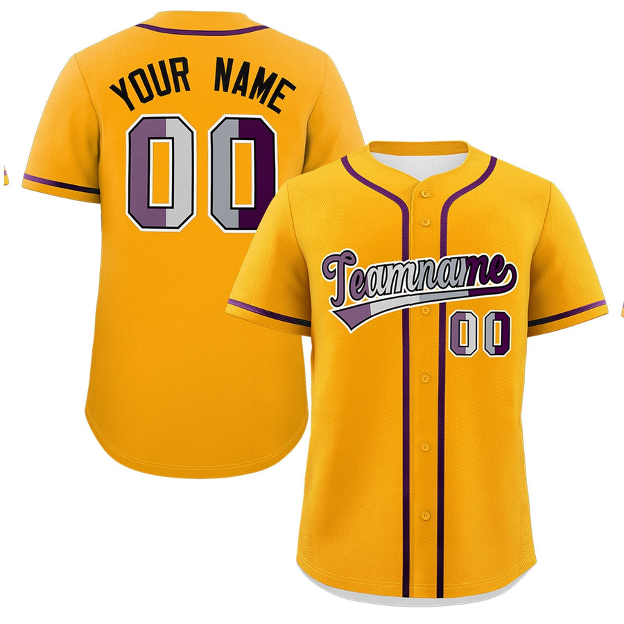 Custom Yellow Purple Genderless For Pride Month Classic Style Baseball Jersey | BuyFootballJersey