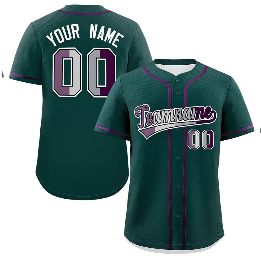 Custom Midnight Green Purple Genderless For Pride Month Classic Style Baseball Jersey | BuyFootballJersey