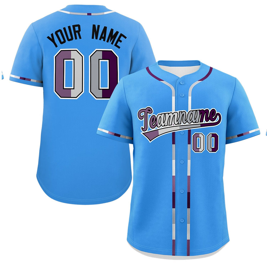 Custom Powder Blue Genderless For Pride Month Classic Style Baseball Jersey | BuyFootballJersey