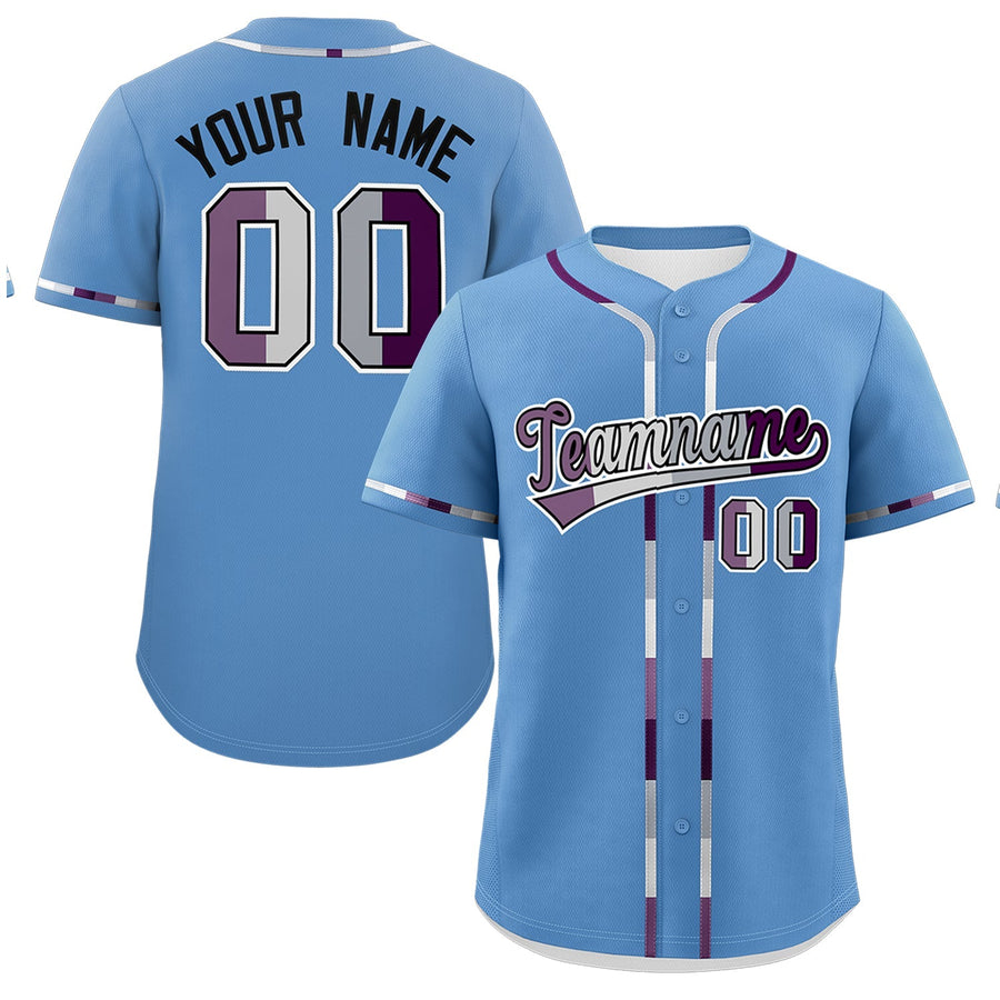 Custom Light Blue Genderless For Pride Month Classic Style Baseball Jersey | BuyFootballJersey