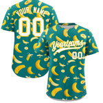 Custom Teal Banana Graffiti Pattern Fashion Baseball Jersey | BuyFootballJersey