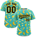 Custom Teal Banana Graffiti Pattern Fashion Baseball Jersey | BuyFootballJersey