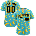 Custom Teal Banana Graffiti Pattern Fashion Baseball Jersey | BuyFootballJersey