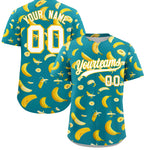 Custom Aqua Banana Graffiti Pattern Fashion Baseball Jersey | BuyFootballJersey