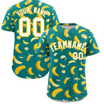 Custom Teal Banana Graffiti Pattern Fashion Baseball Jersey | BuyFootballJersey