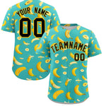 Custom Teal Banana Graffiti Pattern Fashion Baseball Jersey | BuyFootballJersey