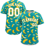 Custom Aqua Banana Graffiti Pattern Fashion Baseball Jersey | BuyFootballJersey