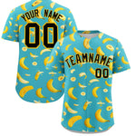 Custom Teal Banana Graffiti Pattern Fashion Baseball Jersey | BuyFootballJersey