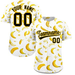Custom White Banana Graffiti Pattern Fashion Baseball Jersey | BuyFootballJersey