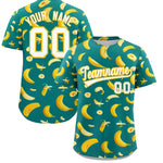 Custom Teal Banana Graffiti Pattern Fashion Baseball Jersey | BuyFootballJersey