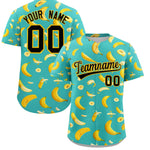 Custom Teal Banana Graffiti Pattern Fashion Baseball Jersey | BuyFootballJersey