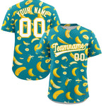 Custom Aqua Banana Graffiti Pattern Fashion Baseball Jersey | BuyFootballJersey