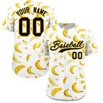 Custom White Banana Graffiti Pattern Fashion Baseball Jersey | BuyFootballJersey