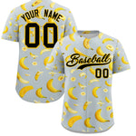 Custom Silver Banana Graffiti Pattern Fashion Baseball Jersey | BuyFootballJersey