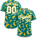 Custom Teal Banana Graffiti Pattern Fashion Baseball Jersey | BuyFootballJersey