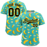 Custom Teal Banana Graffiti Pattern Fashion Baseball Jersey | BuyFootballJersey