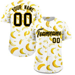 Custom White Banana Graffiti Pattern Fashion Baseball Jersey | BuyFootballJersey
