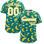 Custom Teal Banana Graffiti Pattern Fashion Baseball Jersey | BuyFootballJersey