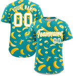 Custom Aqua Banana Graffiti Pattern Fashion Baseball Jersey | BuyFootballJersey