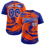 Custom Orange Royal Swirl Graffiti Pattern Baseball Jersey | BuyFootballJersey
