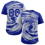 Custom Silver Royal Swirl Graffiti Pattern Baseball Jersey | BuyFootballJersey