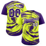 Custom Green Purple Swirl Graffiti Pattern Baseball Jersey | BuyFootballJersey
