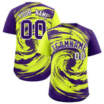 Custom Green Purple Swirl Graffiti Pattern Baseball Jersey | BuyFootballJersey