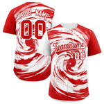 Custom White Red Swirl Graffiti Pattern Baseball Jersey | BuyFootballJersey