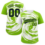 Custom White Neon Green Swirl Graffiti Pattern Baseball Jersey | BuyFootballJersey