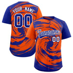 Custom Orange Royal Swirl Graffiti Pattern Baseball Jersey | BuyFootballJersey