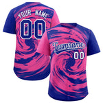 Custom Pink Royal Swirl Graffiti Pattern Baseball Jersey | BuyFootballJersey