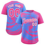Custom Powder Blue Pink Swirl Graffiti Pattern Baseball Jersey | BuyFootballJersey