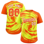 Custom Green Orange Swirl Graffiti Pattern Baseball Jersey | BuyFootballJersey