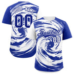 Custom White Royal Swirl Graffiti Pattern Baseball Jersey | BuyFootballJersey
