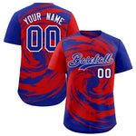 Custom Red Royal Swirl Graffiti Pattern Baseball Jersey | BuyFootballJersey