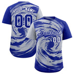 Custom Silver Royal Swirl Graffiti Pattern Baseball Jersey | BuyFootballJersey