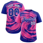 Custom Pink Royal Swirl Graffiti Pattern Baseball Jersey | BuyFootballJersey