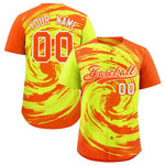 Custom Green Orange Swirl Graffiti Pattern Baseball Jersey | BuyFootballJersey