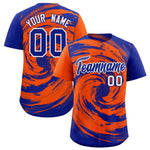 Custom Orange Royal Swirl Graffiti Pattern Baseball Jersey | BuyFootballJersey