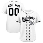 Custom White Black Star Ribbing Baseball Jersey | BuyFootballJersey