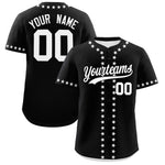 Custom Black White Star Ribbing Baseball Jersey | BuyFootballJersey
